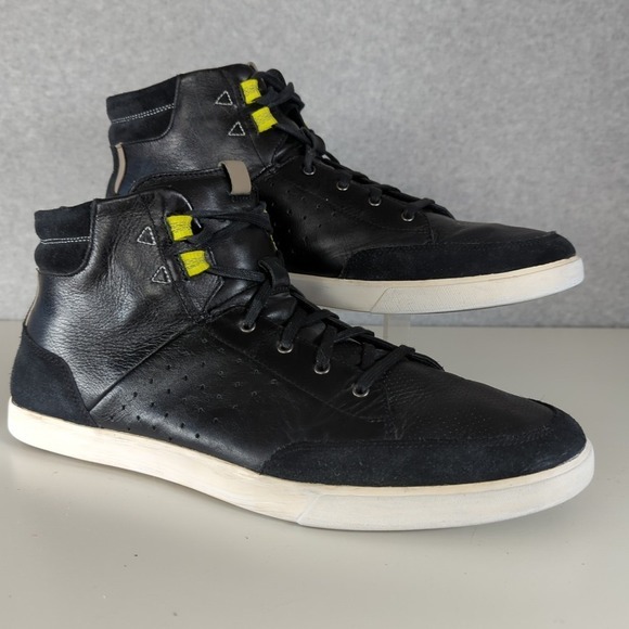 COLE HAAN Owen Sport Black High Top‎ Sz 13M Men Leather/suede Lace-Up White Sole - Picture 1 of 9